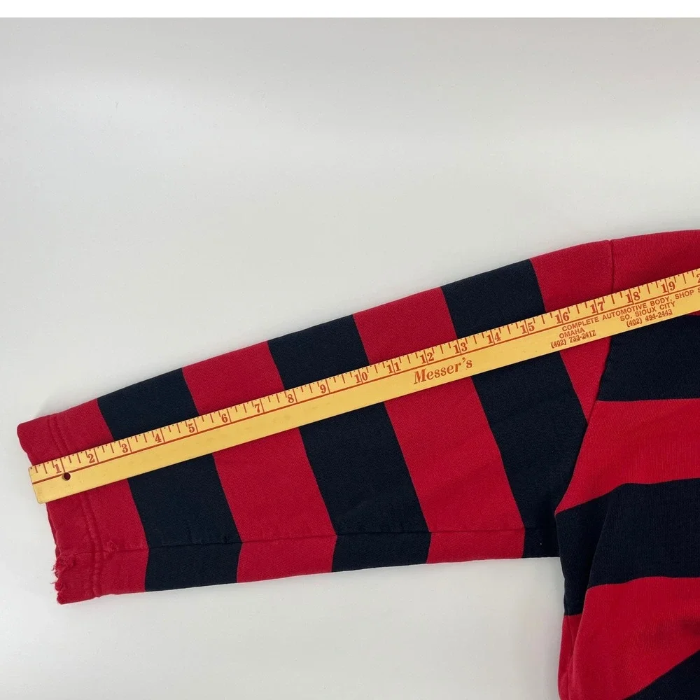 Lauren Ralph Lauren‎ Striped 1/4 Zip Pullover Sweatshirt Red Navy Anchor Size L - Picture 9 of 9